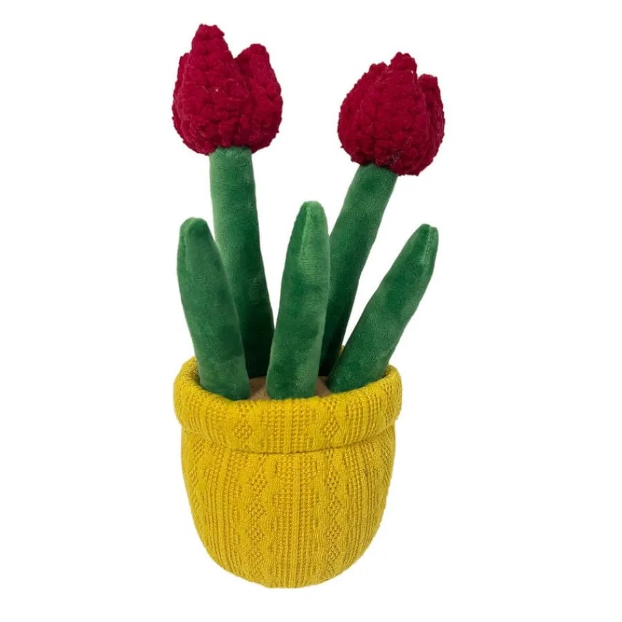Tootoy! Comfort Red Tulip Plant Cuddler peluche con sonido para perros Best