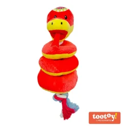 Tootoy! Comfort Ring Snake Cuddler peluche con cuerda para perros