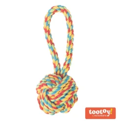 Tootoy! Pull Handle Rope Ball Multicolor pelota de cuerda con asa para perros Discount