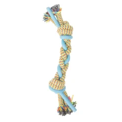 Tootoy! Pull Multi-texture Rope Azul Mordedor de cuerda para perro New