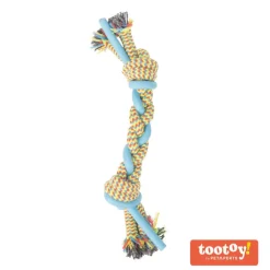 Tootoy! Pull Multi-texture Rope Azul Mordedor de cuerda para perro New