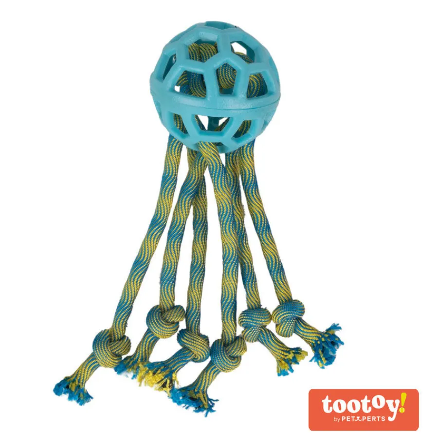 Tootoy! Pull Octopus Rope juguete de cuerda con pelota para perros Hot