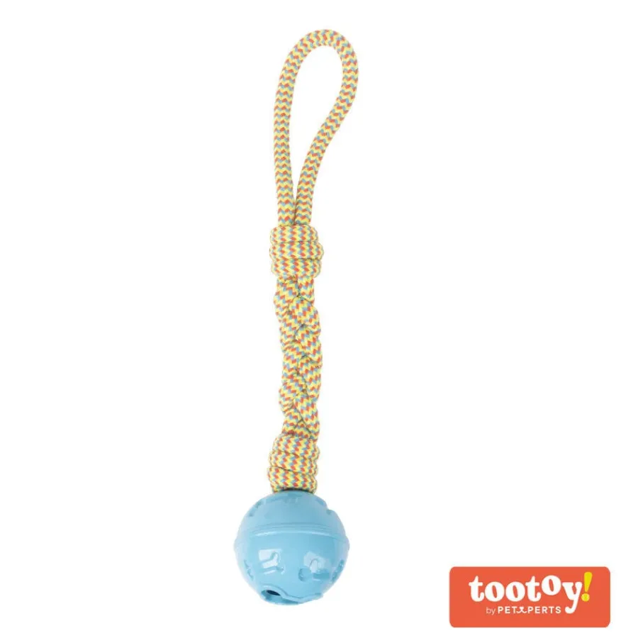Tootoy! Pull Rope & Treatball Azul pelota con cuerda y portapremios para perros Outlet