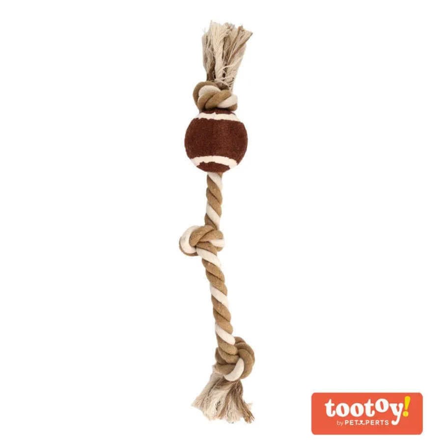 Tootoy! Pull RopeTennisball Natural pelota de tennis con cuerda para perros Clearance
