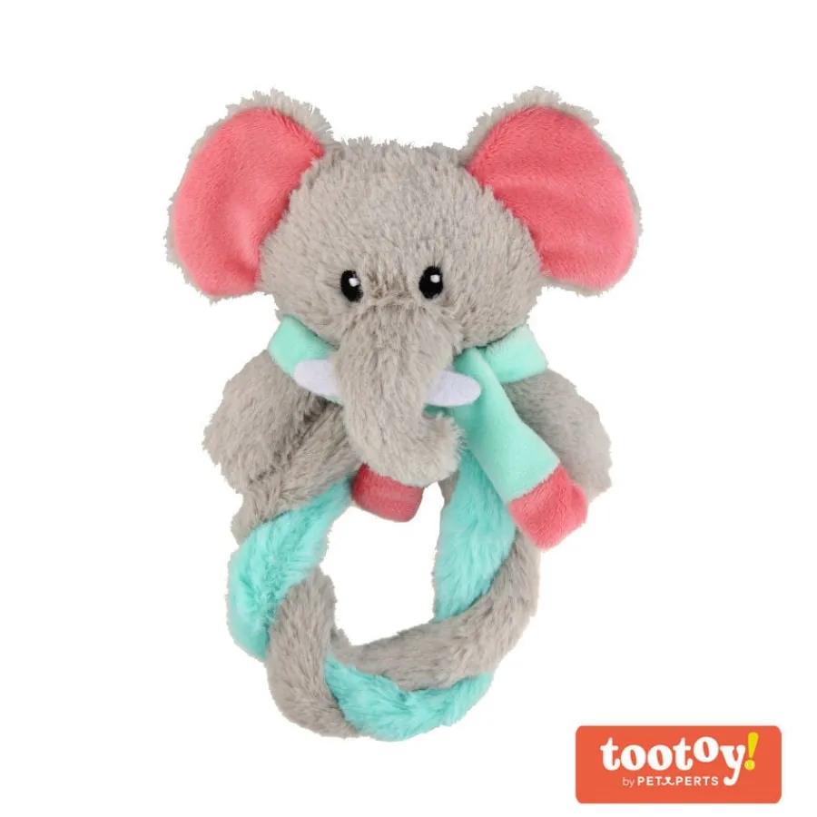 Tootoy! Puppy Elephant Ring Cuddler peluche para cachorros Hot