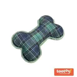 Tootoy! Tartan Bone Cuddler Blue Hueso de Peluche para perros Sale