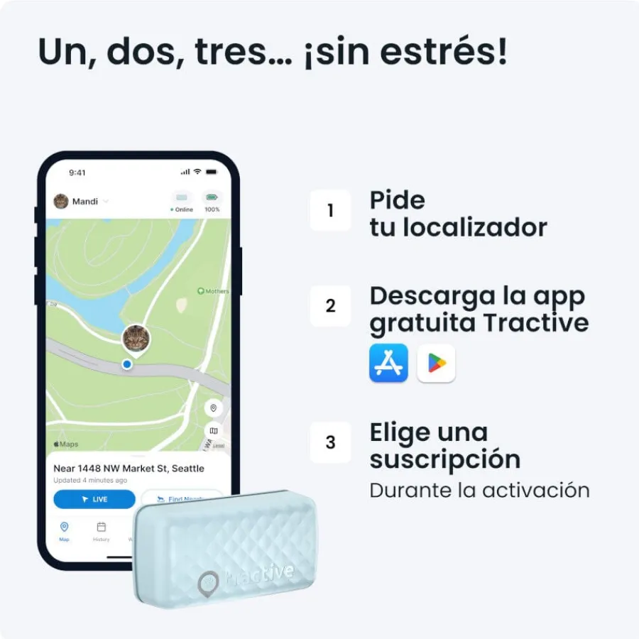 Tractive Cat Mini Localizador GPS Menta para gatos Outlet