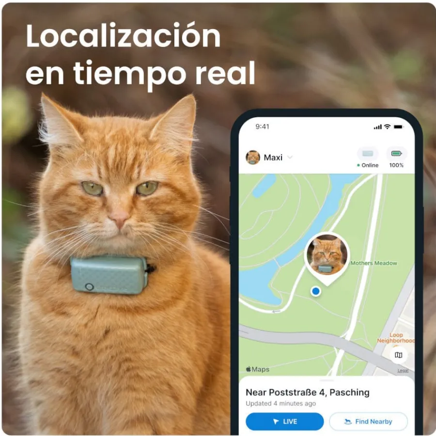 Tractive Cat Mini Localizador GPS Menta para gatos Outlet