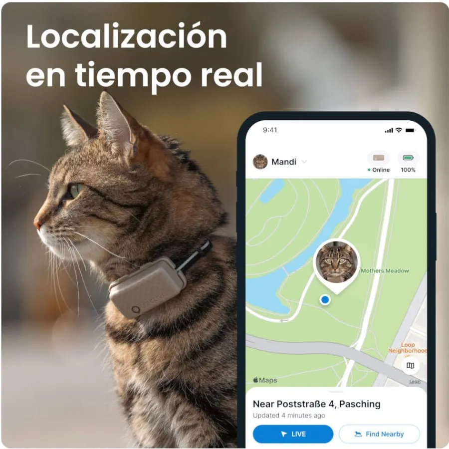 Tractive Cat Mini Localizador GPS Marrón para gatos Clearance