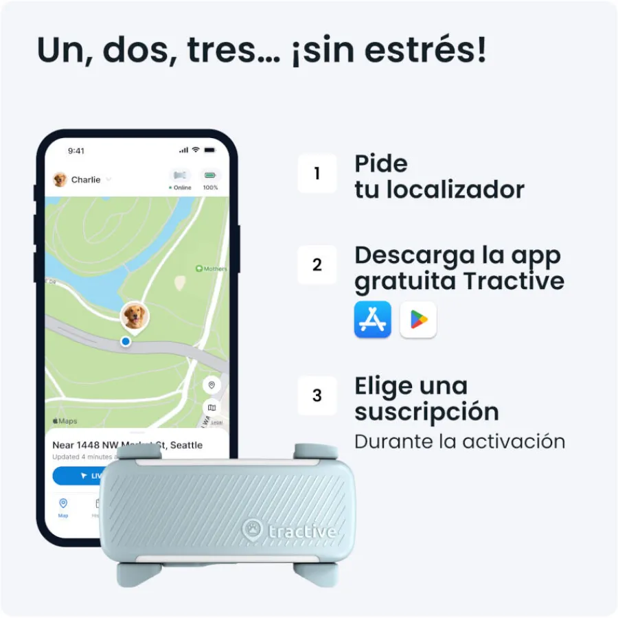 Tractive GPS Dog 6 Menta Rastreador para perros
