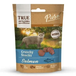 True Origins Pure Bocaditos Adult Crunchy de Salmón para gatos