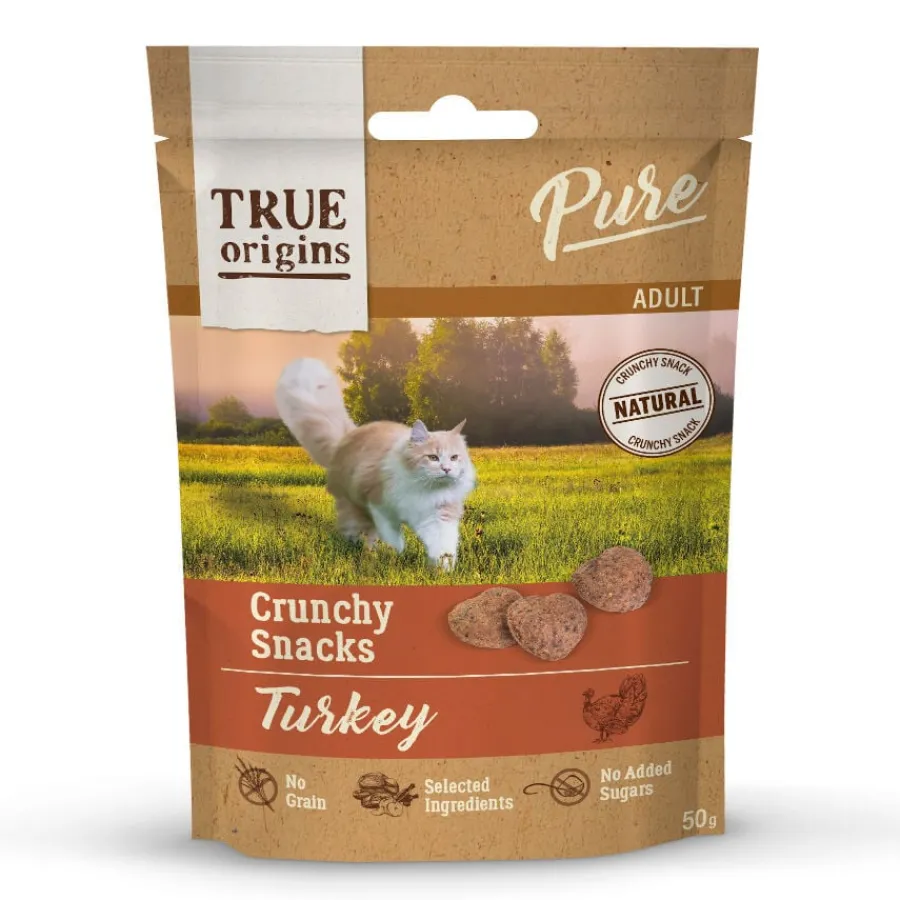 True Origins Pure Bocaditos Adult Crunchy de Pavo para gatos Discount