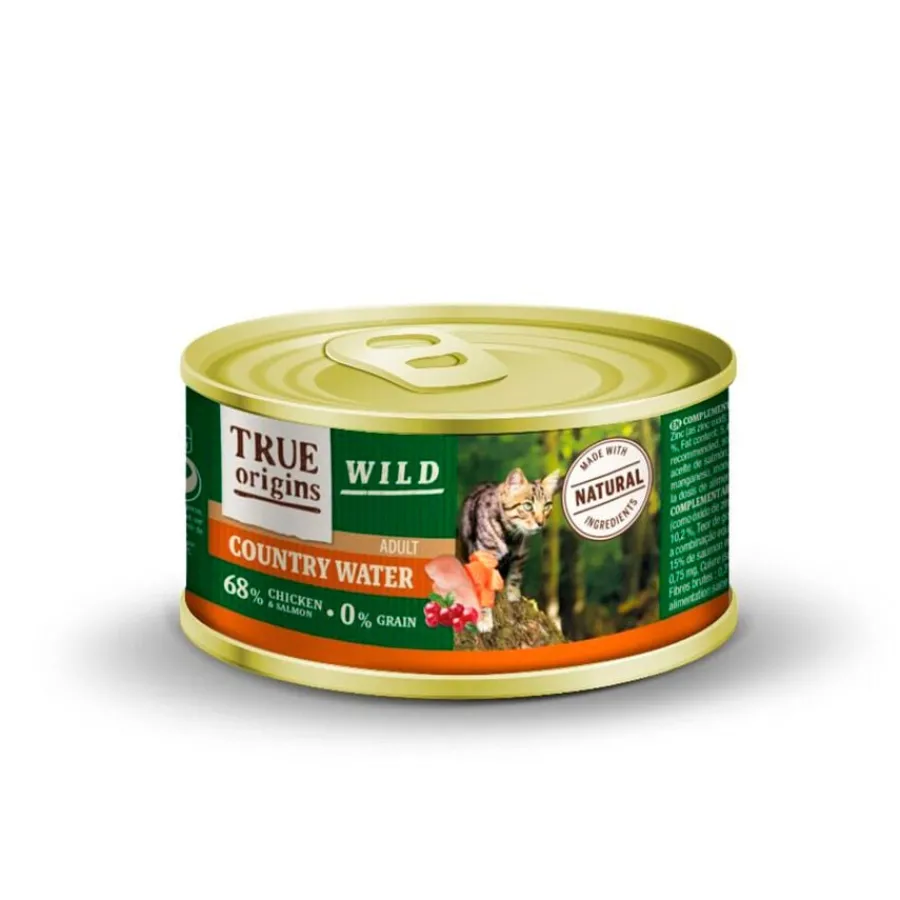 True Origins Wild Adult Country Water Pollo y Salmón lata para gatos Hot