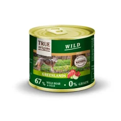 True Origins Wild Adult Greenlands Jabalí y Ciervo en Paté lata para perros