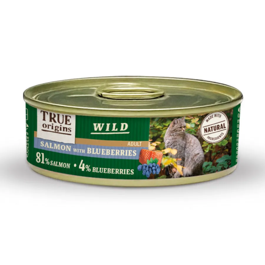 True Origins Wild Adult Salmón y Arándanos lata para gatos Discount