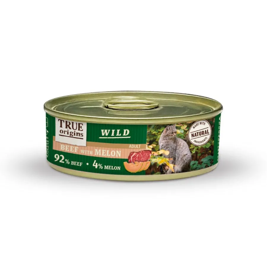 True Origins Wild Adult Ternera y Melón lata para gatos Hot