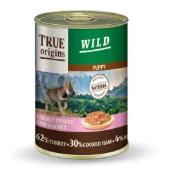 True Origins Wild Puppy Pavo y Jamón Cocido con Arroz lata para cachorros New