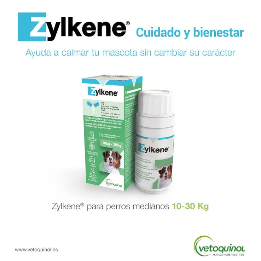 Vetoquinol Zylkene suplemento natural calmante en cápsulas para perros y gatos New