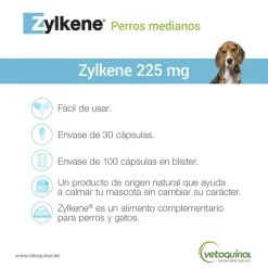 Vetoquinol Zylkene suplemento natural calmante en cápsulas para perros y gatos New