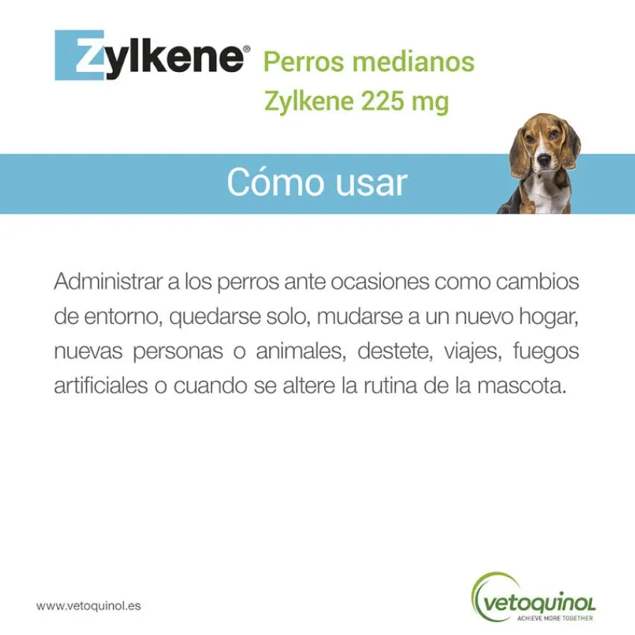 Vetoquinol Zylkene suplemento natural calmante en cápsulas para perros y gatos New