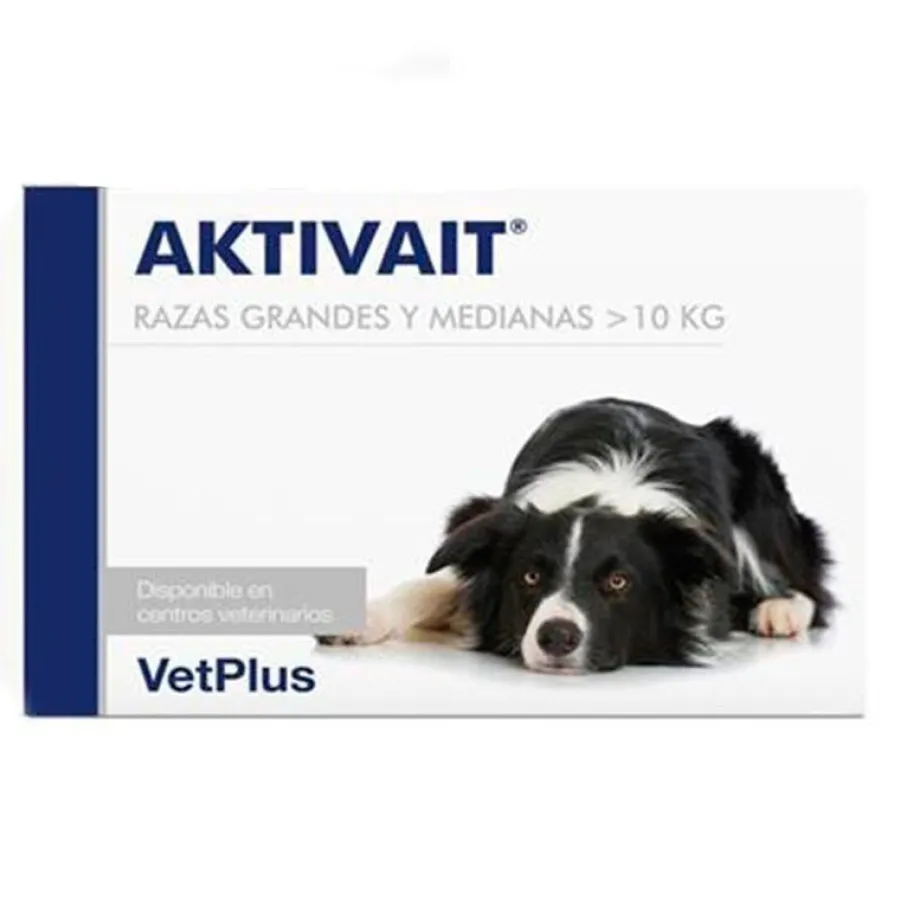 VetPlus Aktivait Senior Vitaminas que Combaten el Envejecimiento Cerebral en perros de razas medianas y grandes