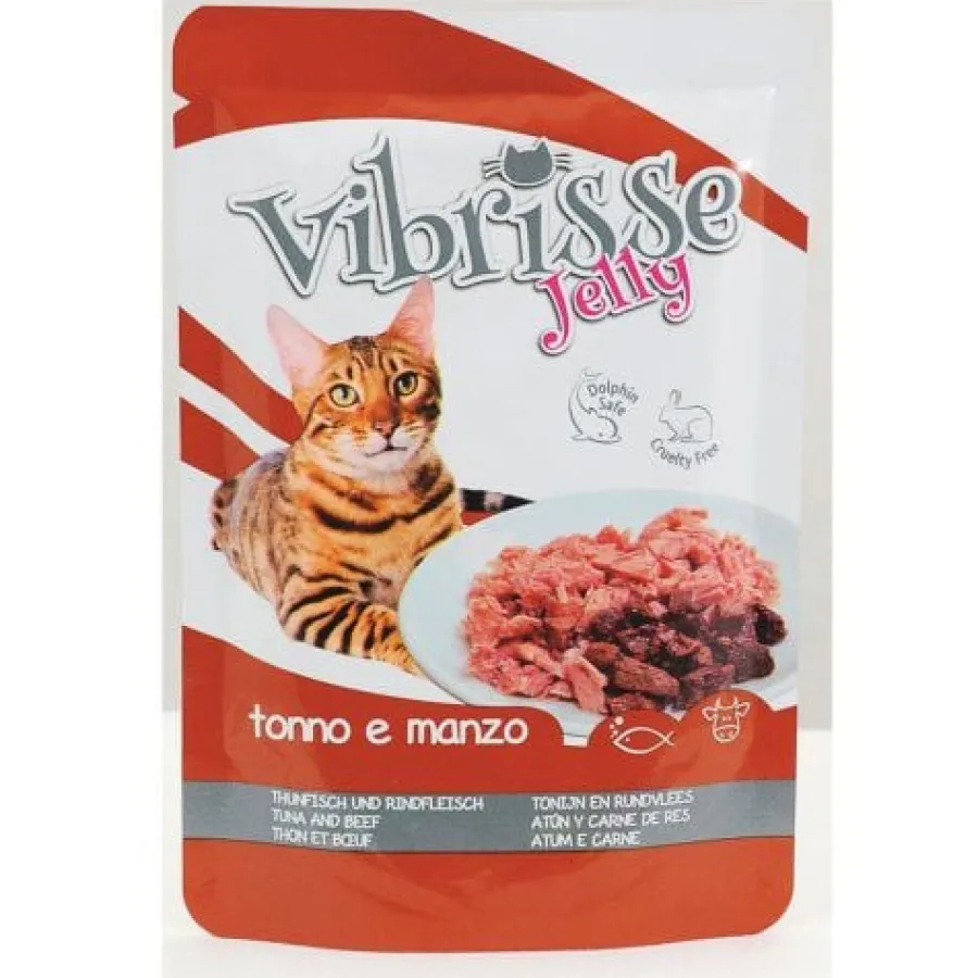 Croci Vibrisse Kitten Jelly Atún y Ternera en gelatina sobre para gatos New
