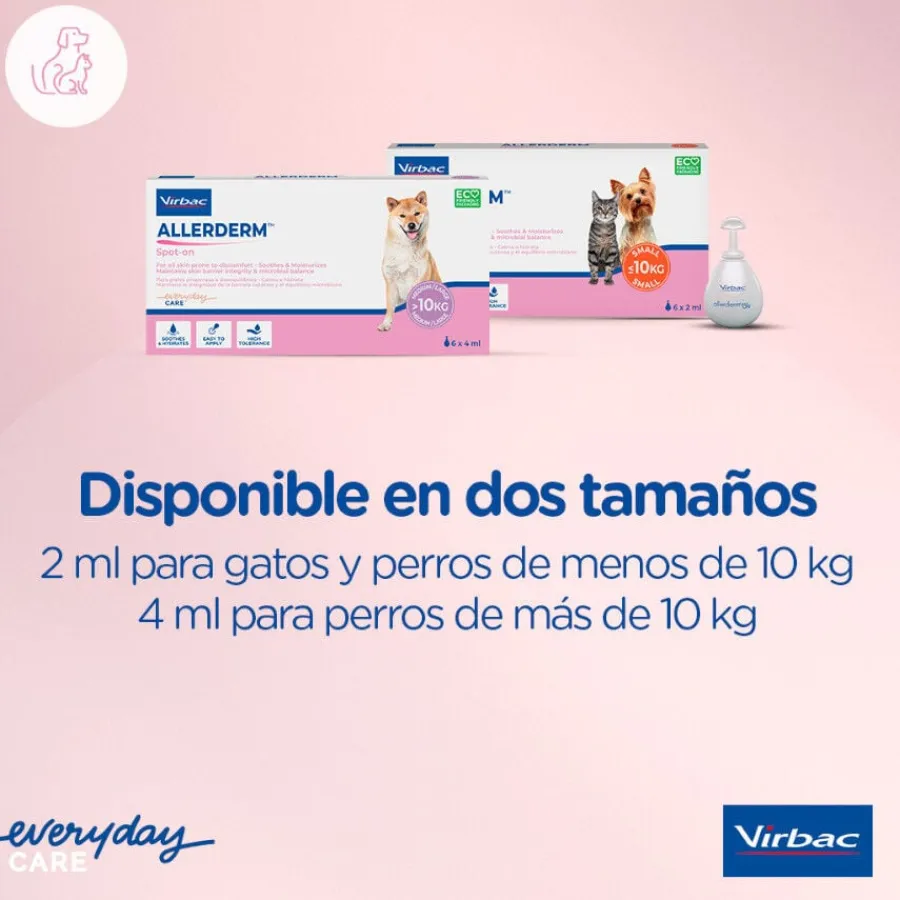 Virbac Allerderm spot on Pipetas dermatológicas para el cuidado de la piel Perros y Gatos. Outlet