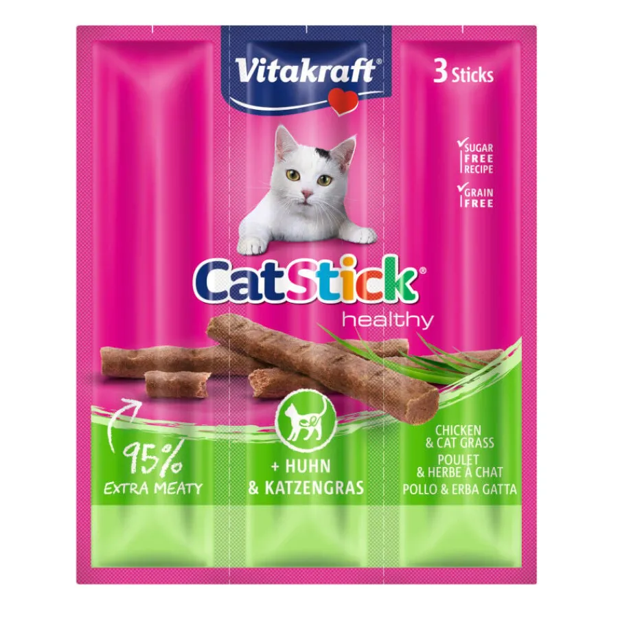 Vitakraft Cat Stick Healthy Pollo y Hierba Gatera Hot