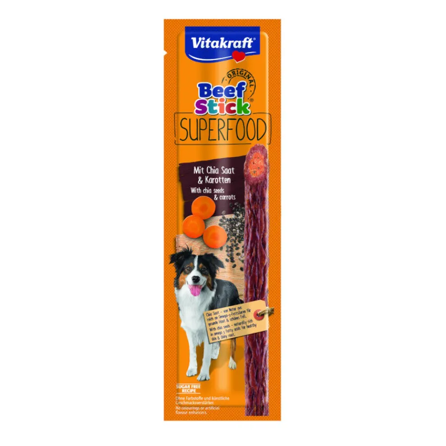Vitakraft Palito Beef Superfood Zanahoria y Chía para perros