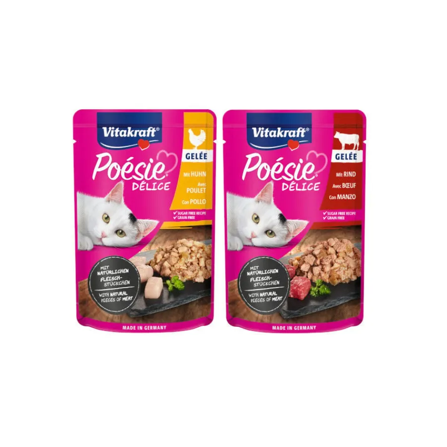Vitakraft Poésie Delice plus Pollo y Ternera Sobre en Salsa para gatos