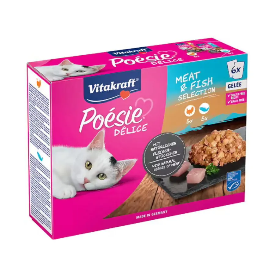 Vitakraft Poésie Délice Selección de Carne y Pescado Sobre en Gelatina para gatos Best
