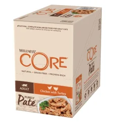 Wellness Core Adult Pollo y Pavo en Paté sobre para gatos Clearance