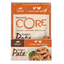 Wellness Core Adult Pollo y Pavo en Paté sobre para gatos Clearance