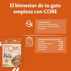 Wellness Core Adult Pollo y Pavo en Paté sobre para gatos Clearance