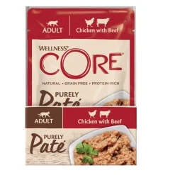 Wellness Core Adult Purely Pollo y Ternera en Paté sobre para gatos Hot