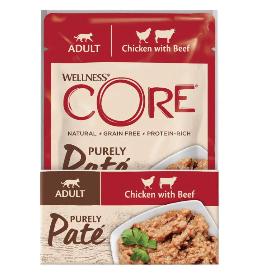 Wellness Core Adult Purely Pollo y Ternera en Paté sobre para gatos Hot