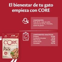 Wellness Core Adult Purely Pollo y Ternera en Paté sobre para gatos Hot