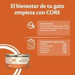 Wellness Core Chunky pollo y pavo lata para gatos Hot