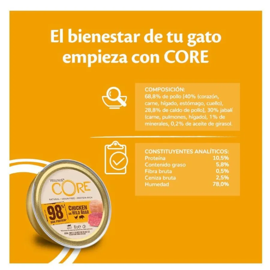 Wellness Core Duo Protein Salmón y Pollo tarrina para gatos New