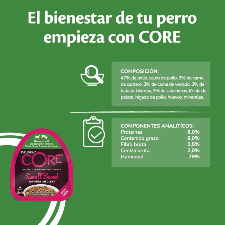 Wellness Core Small Breed Grain Free Cordero y Venado tarrina para perros Best