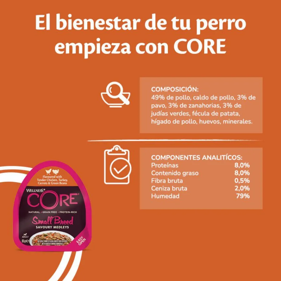 Wellness Core Small Breed Grain Free Pollo y Pavo Tarrina para perros Discount