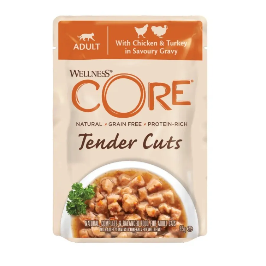 Wellness Core Tender Cuts pollo y pavo sobre en salsa para gatos Sale
