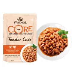 Wellness Core Tender Cuts pollo y pavo sobre en salsa para gatos Sale