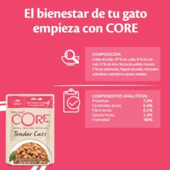 Wellness Core Tender Cuts salmón y atún sobre en salsa para gatos