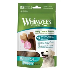 Whimzees Puppy M/L Snacks Dentales Naturales para cachorros Sale