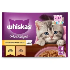 Whiskas Pure Delight Junior Selección Aves Gelatina en Bolsita para gatos Best