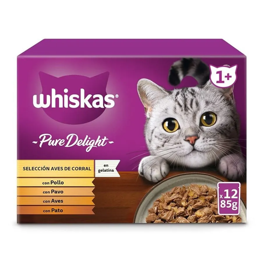 Whiskas Pure Delight Selección Aves Gelatina en Bolsita para gatos Outlet