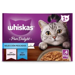 Whiskas Pure Delight Selección Pescados Gelatina en Bolsita para gatos Online