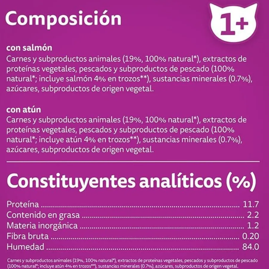 Whiskas Pure Delight Selección Pescados Gelatina en Bolsita para gatos Online