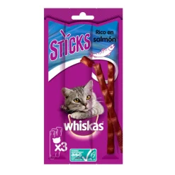 Whiskas Sticks Snacks Salmón para Gatos Discount
